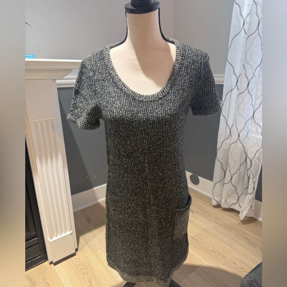 Rag & Bone Wool Blend Knit Black And Grey Sweater Dress Size Medium